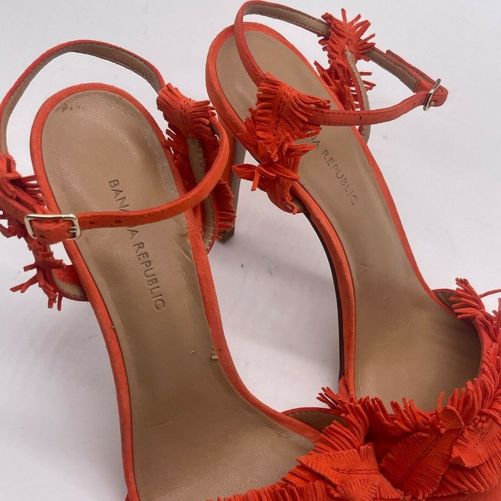 Banana Republic Strappy Heels Stilettos Sandals Orange 8.5 M - Picture 5 of 8